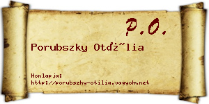 Porubszky Otília névjegykártya